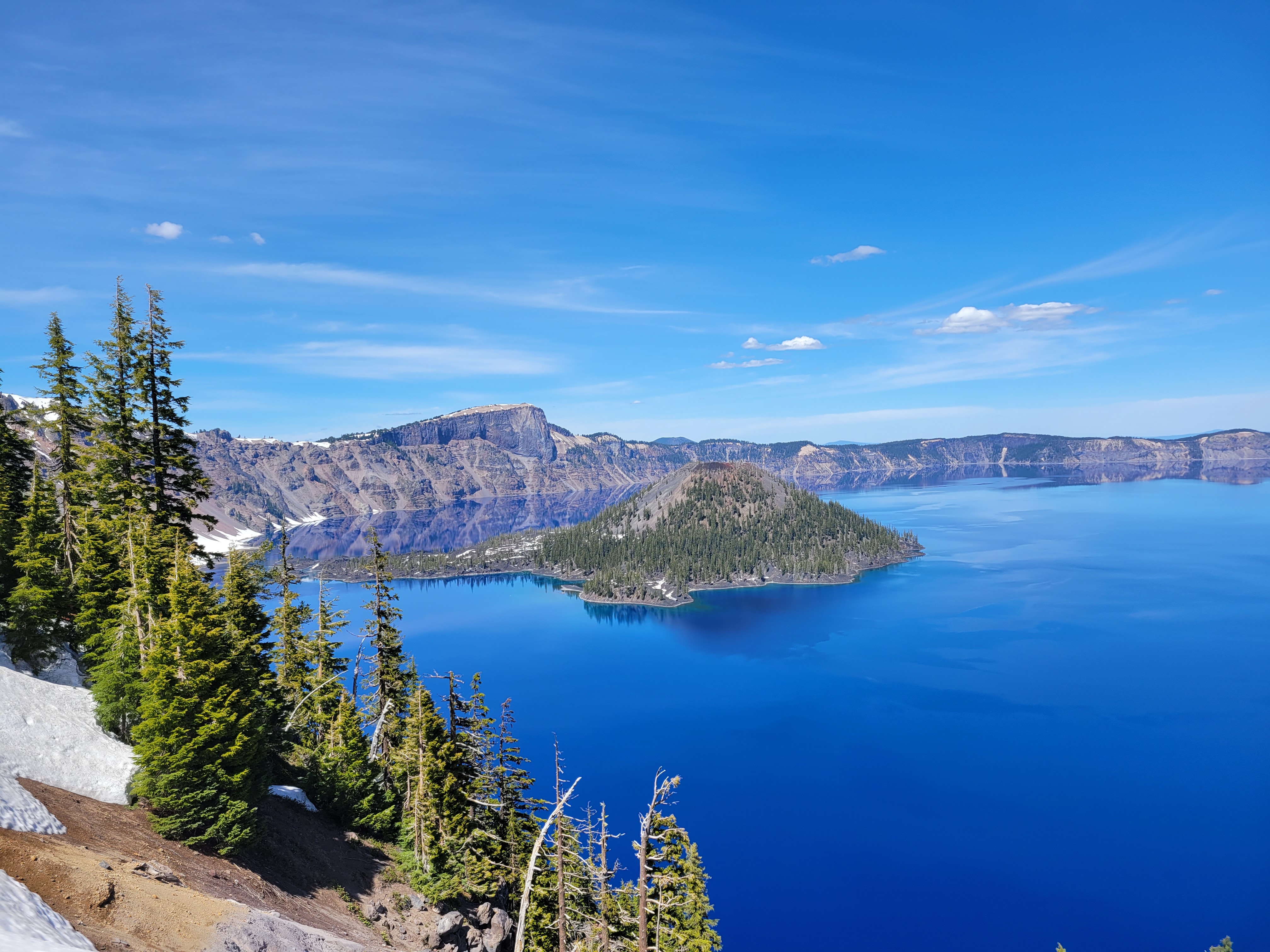Volcanic lake and surrounding forest